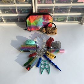 Rainbow Shiny Lightning Keychain 15pcs Keychain Set