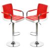 Jinsi Nan Bar stools : 360 Rotating Bar Stool with Armrest, Free-Lift Counter Height Bar Stool for Bar and Home Bars, bar stools Set of 2(red bar stoo