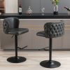 A&A Furniture,Swivel Barstools Adjusatble Seat Height, Modern PU Upholstered Bar Stools with the whole Back Tufted, for Home Pub and Kitchen Island(Da