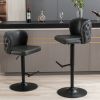 A&A Furniture,Swivel Barstools Adjusatble Seat Height, Modern PU Upholstered Bar Stools with the whole Back Tufted, for Home Pub and Kitchen Island(Da