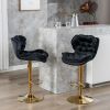 A&A Furniture,Swivel Bar Stools Set of 2, Velvet Counter Height Adjustable Barstools, Dining Bar Chairs Upholstered Modern Bar Stool for Kitchen Islan