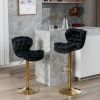 A&A Furniture,Swivel Bar Stools Set of 2, Velvet Counter Height Adjustable Barstools, Dining Bar Chairs Upholstered Modern Bar Stool for Kitchen Islan