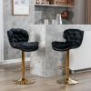 A&A Furniture,Swivel Bar Stools Set of 2, Velvet Counter Height Adjustable Barstools, Dining Bar Chairs Upholstered Modern Bar Stool for Kitchen Islan