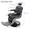 Reclining Barber Chair Hydraulic Salon Chair with Adjustable Headrest and Heavy Duty Base for Hair Cutting, Black+Silver XH - Main colors are black an