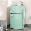 Vintage 3.2 cu mint green ft. 2 door mini fridge - Mint Green - chrome alloy