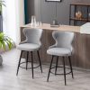 A&A Furniture,Counter Height 25" Modern Linen Fabric Counter Chairs,180¬∞ Swivel Bar Stool Chair for Kitchen,Tufted Cupreous Nailhead Trim Burlap Bar