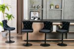 A&A Furniture,Swivel Velvet Barstools Adjusatble Seat Height from 25-33 Inch, Modern Upholstered Bar Stools with Backs Comfortable Tufted for Home Pub