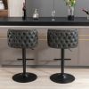 A&A Furniture,Swivel Barstools Adjusatble Seat Height, Modern PU Upholstered Bar Stools with the whole Back Tufted, for Home Pub and Kitchen Island(Da