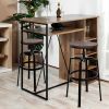 Backless Adjustable Height Bar Stools with Metal Legs;  Oak seat;  Set of 2 - OAK