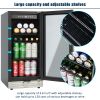 Premium 15-inch Mini Beverage Refrigerator / Wine Cooler - Built-in & Freestanding, 120 Cans, Adjustable Shelves, LED Lighting, Quiet, ETL Certified -