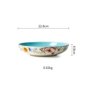 French Underglaze Ceramic Dinner Plate Dim Sum Tray (Option: 9inch deep dish)