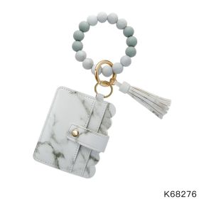 Silicone Bracelet Wrist Keychain Pendant (Option: K68276 Marble White)