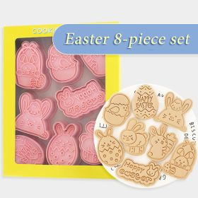 Easter Cookie Mold Cartoon Bunny Easter Egg Cookie Press (Option: B)