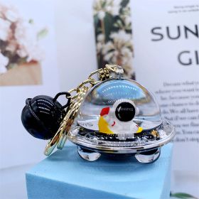 Creative Acrylic Spaceman Oil Keychain Pendant (Option: Black Spaceship Moon)