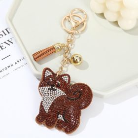 Tassel Diamond Keychain Pendant (Option: Reddish Brown-55x70mm)