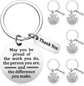 Stainless Steel Key Ring Encourage And Thank Colleagues For Their Friendship Gifts (Option: Steel-30x30MM)