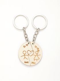 Wooden Key Buckle Couple Gift Pendant (Option: Style 20346)