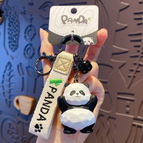 Original Resin Wood Carving Panda Keychain (Option: Raise Your Hand-OPP Bag Packaging)