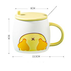 Refueling Duck Animal Cute Cartoon Ceramic Water Cup (Option: White duck feet)