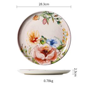 French Underglaze Ceramic Dinner Plate Dim Sum Tray (Option: 11inch plate)