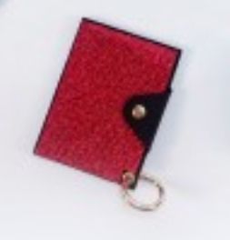 Diamond Card Holder Acrylic Bracelet Key Ring (Color: Red)