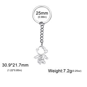 Spaceman Pendant Stainless Steel Key Ring (Option: Steel)