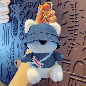 Cartoon Trendy Cool Puppy Plush Doll Keychain (Option: Blue-OPP Bag Packaging)