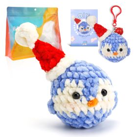 Chenille Doll Material Package Handmade DIY Crochet Woven Material Kit (Option: Hooded Penguin)